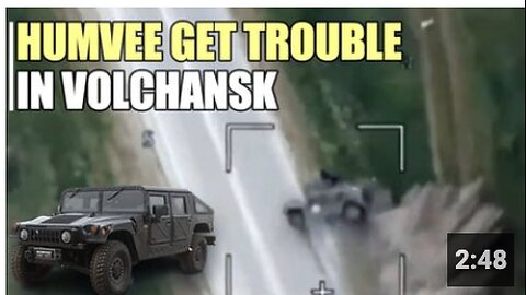 American Humvee overturns while fleeing Volchansk