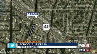 Students escape school bus crash uninjured
