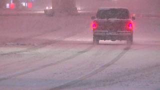 Driving in heavy snow in Tulsa