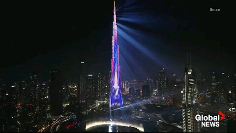 I wanna write a description for the video of "Newyear 2024 fireworks celebration at burjkhalifa "