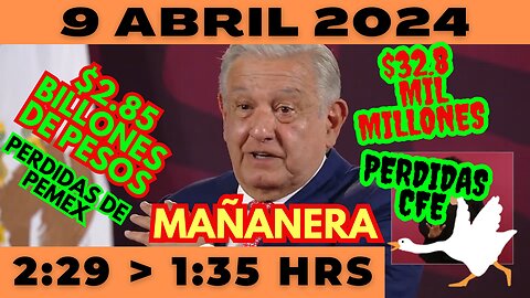 💩🐣👶 AMLITO | Mañanera *Martes 09 de abril 2024* | El gansito veloz 2:29 a 1:35.