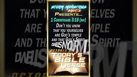 10.06.2022 | STORM MINISTRIES | Daily Bible Verse | 1 CORINTHIANS 3:16 (NIV) | #shorts