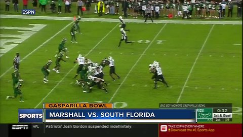 Isaiah Green and Keion Davis helps Marshall beat USF 38-20 in the Gasparilla Bowl