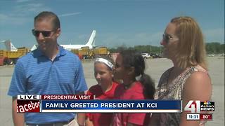 Local family greeted President Trump at KCI