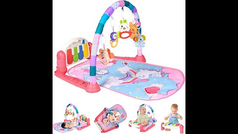 Baby Play Mat, Baby Piano Gym with Music and Lights