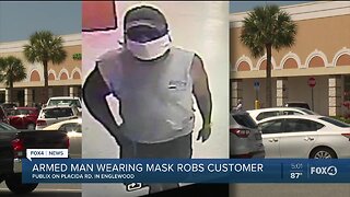 Masked man robs woman at Publix