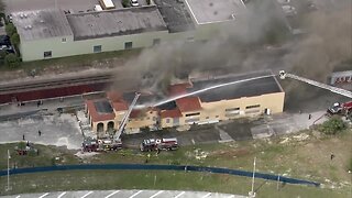 Chopper 5: Fire at old train depot in Delray Beach