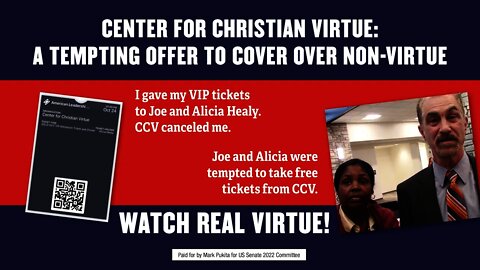 DENIED: Alicia and Joe Healy at the Center for Christian Virtue U.S. Senate Forum on 10/24/21