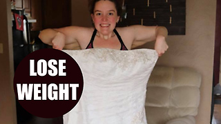 305lbs bride poses in wedding dress after shedding incredible 145lbs