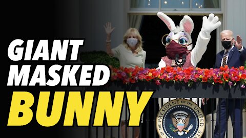 Giant masked Easter Bunny joins Joe & Jill Biden, then visits Jen Psaki