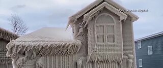 National: Video shows homes frozen over in New York