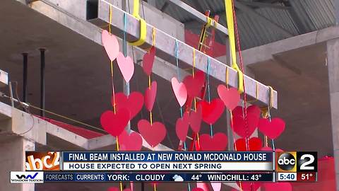 Final beam installed at new Ronald McDonald House