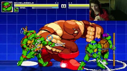 Teenage Mutant Ninja Turtles Characters (Leonardo And Raphael) VS Juggernaut In A Battle In MUGEN