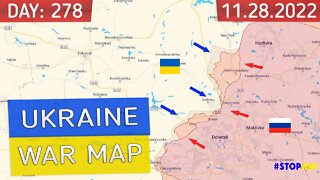 Russia and Ukraine war map 28 November 2022 - 278 day invasion | Military summary latest news today