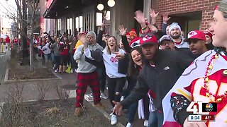 Chiefs fans arrive early at Power & Light