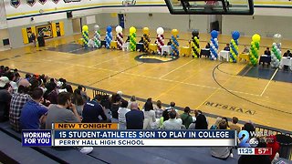 Perry Hall High student athletes celebrate signing day