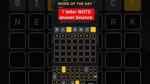 7 letter WOTD answer binance today | word of the day binance today #binancewodl #binancewotd