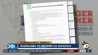 Guidelines released to reopen CA schools