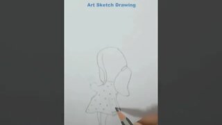 Girl Holding Balloons Easy Drawing Shorts-2 #shorts #girldrawing