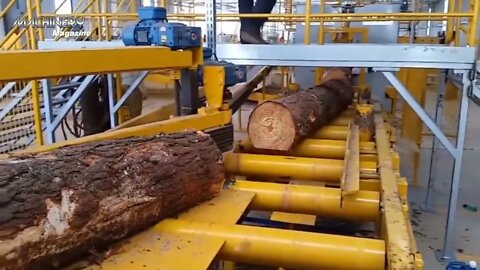 Amazing Modern Automatic Wood Cutting Sawmill Machines - Incredible Modern Woodworking Factory