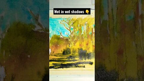 paint shadows in one minute: watercolour tips #shorts