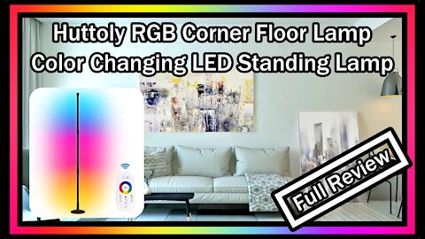 Huttoly RGB Corner Floor Lamp Color Changing LED Standing Lamp FULL REVIEW with Instructions Manual