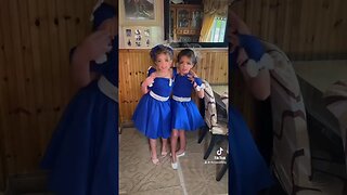 Flower girls in blue