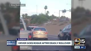 VIDEO: Truck avoiding traffic after Phoenix crash