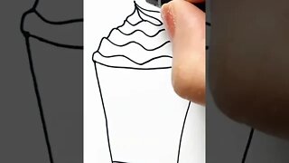How to draw and paint Starbucks Kawaii #shorts