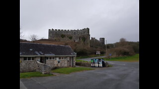 Manobier castle and beach Wales