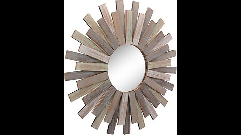 Wooden Sunburst Wall Mirror