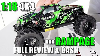 HBX 18859E RAMPAGE 1:18 Scale 4x4 Mini Monster Review - [UnBox, Drive/CRASH/Bash Test, Pros & Cons]