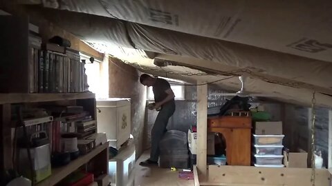 Finished Off Grid Tiny Home Loft OSB Installation