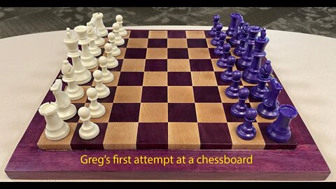 How I made a Purple Heart and Ash chess board with Gold Leaf inlay