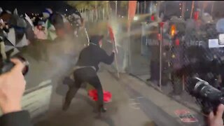 WATCH: Rioter Gets Showered with Pepper Spray in Brooklyn Center
