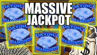 MY BIGGEST JACKPOT on DAVINCI DIAMONDS SLOT MACHINE! MASSIVE $100 A SPIN JACKPOT