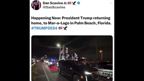 TRUMP❤️🇺🇸🥇MOTORCADE 🤍🇺🇸🪽🚓🚙🛻🚙EN ROUTE TO MAR-A-LAGO💙🇺🇸🏅🏰🚔🛻🚐🚑⭐️