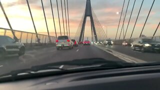 Driving over ANZAC Bridge