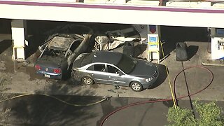 One injured in car fire at gas station in Chandler