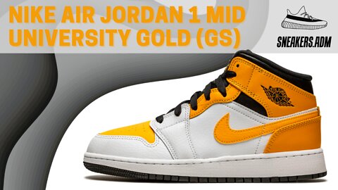 Nike Air Jordan 1 Mid University Gold (GS) - 554725-170 - @SneakersADM