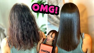 OWOW ANSWR SMOOTHING KIT REVIEW | HOW TO GET GLASS HAIR AT HOME