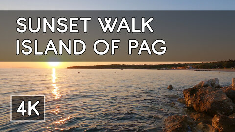 Sunset Beach Walk on the Island of Pag, Croatia - 4K UHD