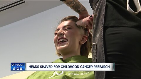 Participants in Cleveland shave their heads, raise thousands for childhood cancer research