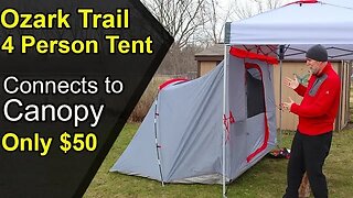 Ozark Trails 4 Person Tent / Clips onto Canopy