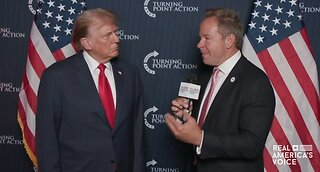 Backstage Interview With Trump at TPUSA’s ‘People’s Convention’
