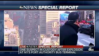 One suspect in custody after explosion at NY's Port Authority bus terminal