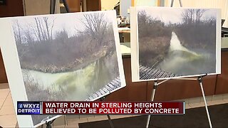 Water drain in Sterling Heights believed to be polluted by concrete