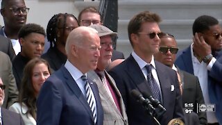 Super Bowl Champion Buccaneers visit White House, joke with President Biden