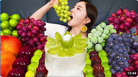 2024 Fruit Party 🍇 Peach grape Homemade CANDIED FRUITS Tanghulu Cake Recipe Ssoyoung