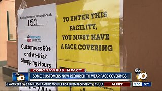 Some grocery stores requiring customers to wear facial coverings